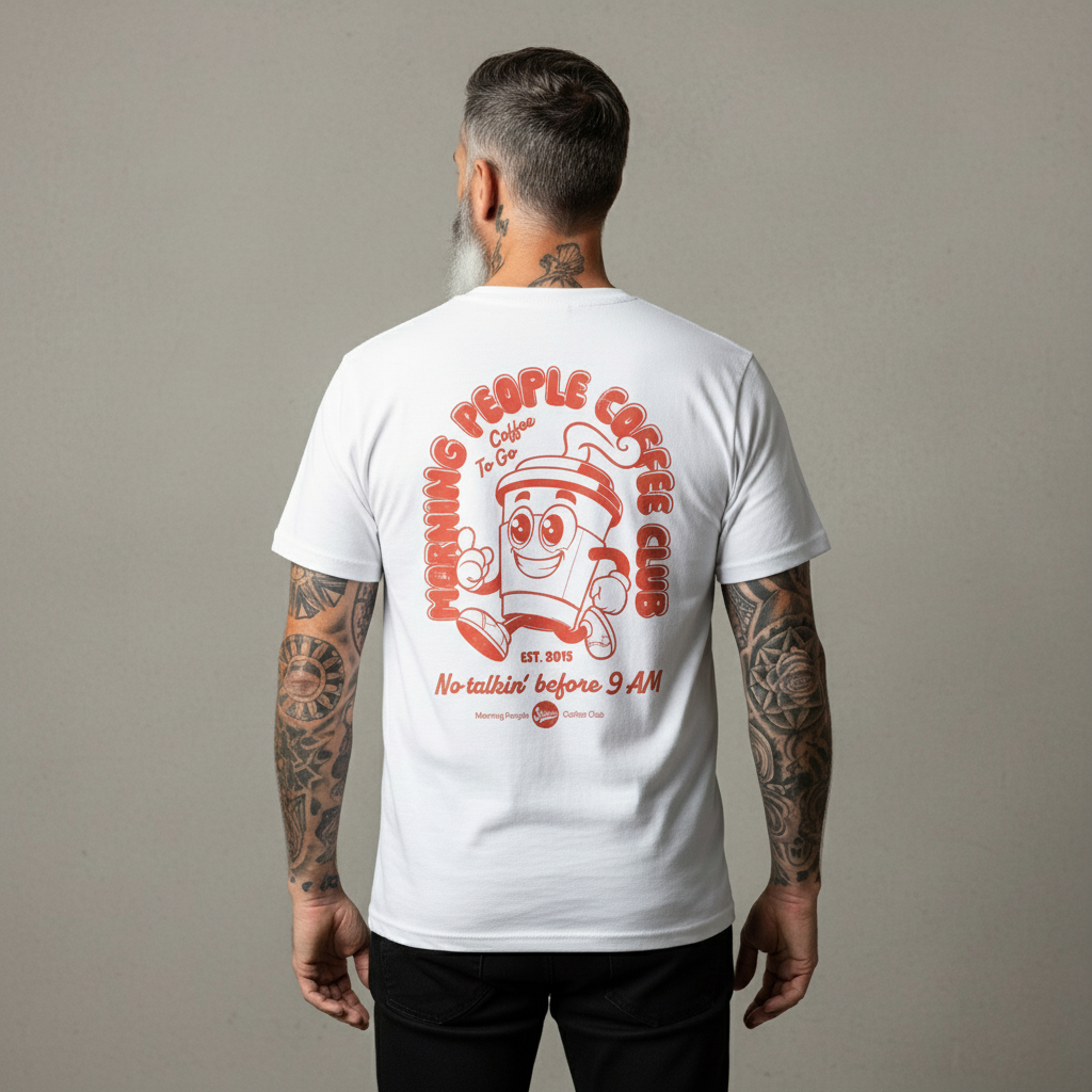 Coffee Club T-Shirt, mit Backprint