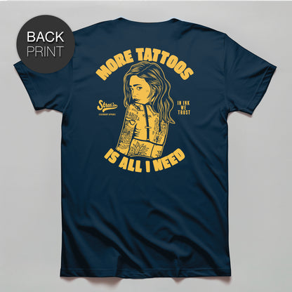 More Tattoos - Premium T-Shirt with back print