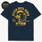 Never Back Down T-Shirt mit 2-seitigem Print - Street Icon