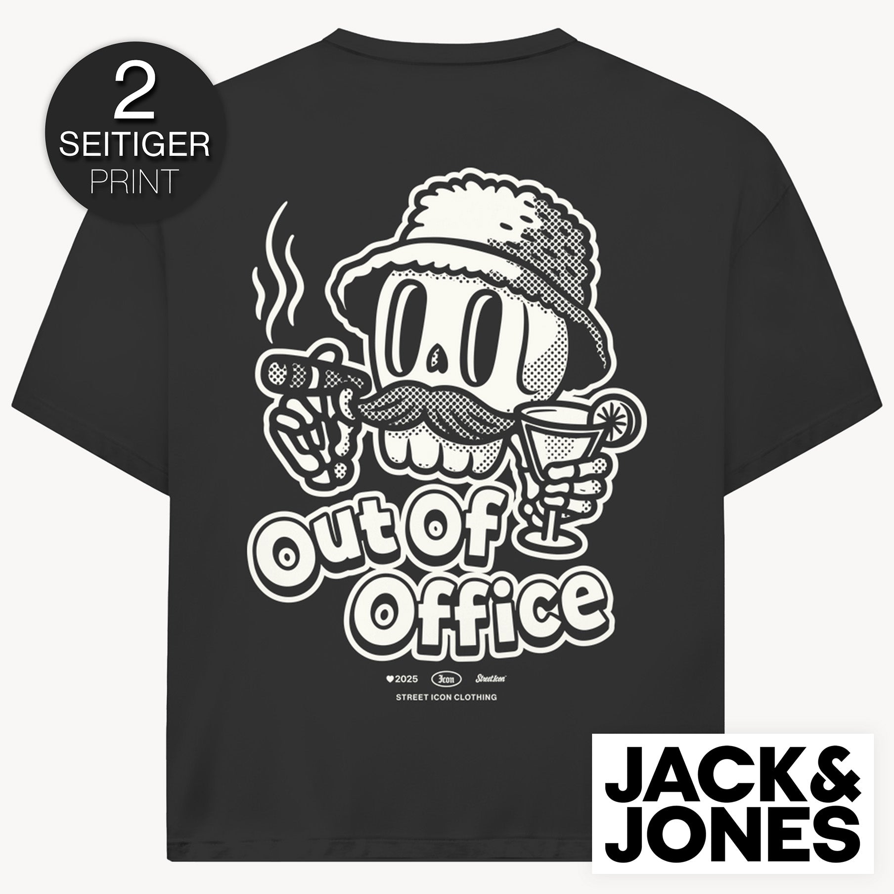 OOO Chill Skull Jack & Jones Oversize T-Shirt, 2-seitiger Print