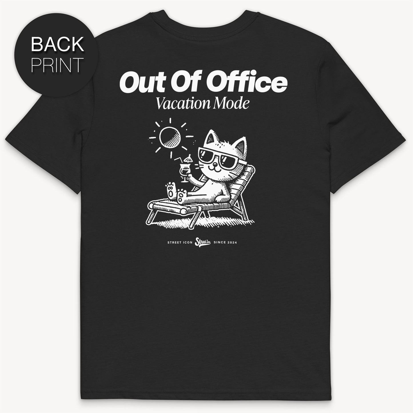 Out Of Office Cat - T-Shirt mit 2-seitigem Print