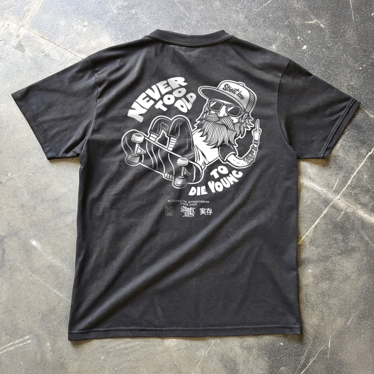 Old Dude Premium T-Shirt mit 2-seitigem Print - Street Icon