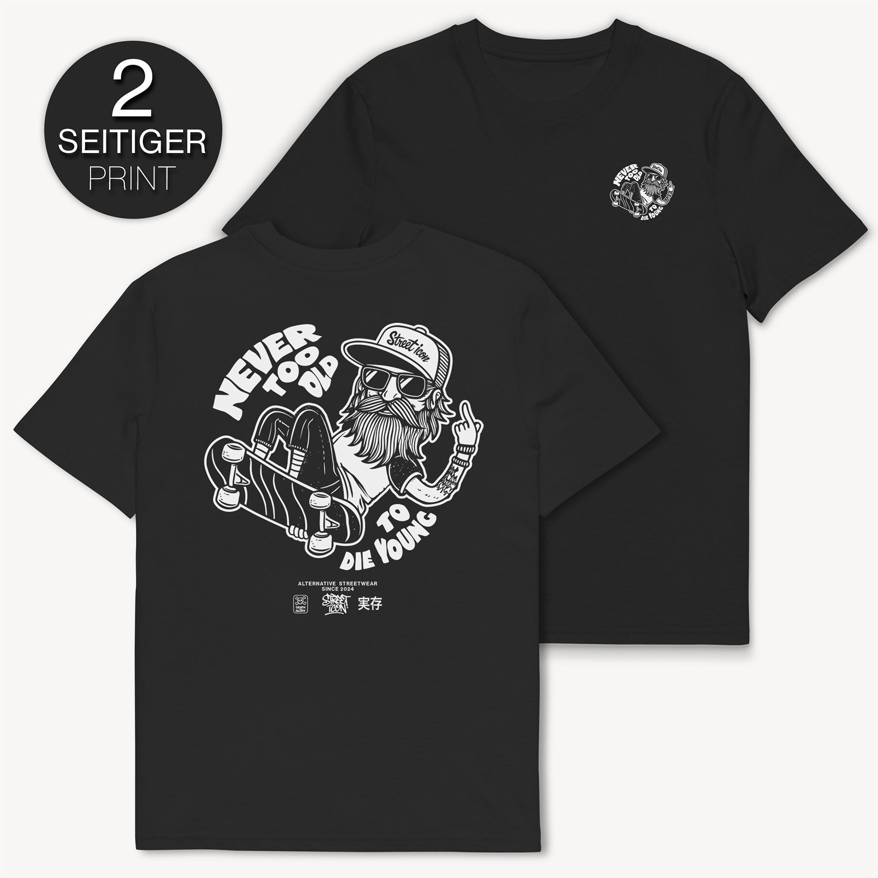 Old Dude Premium T-Shirt mit 2-seitigem Print - Street Icon