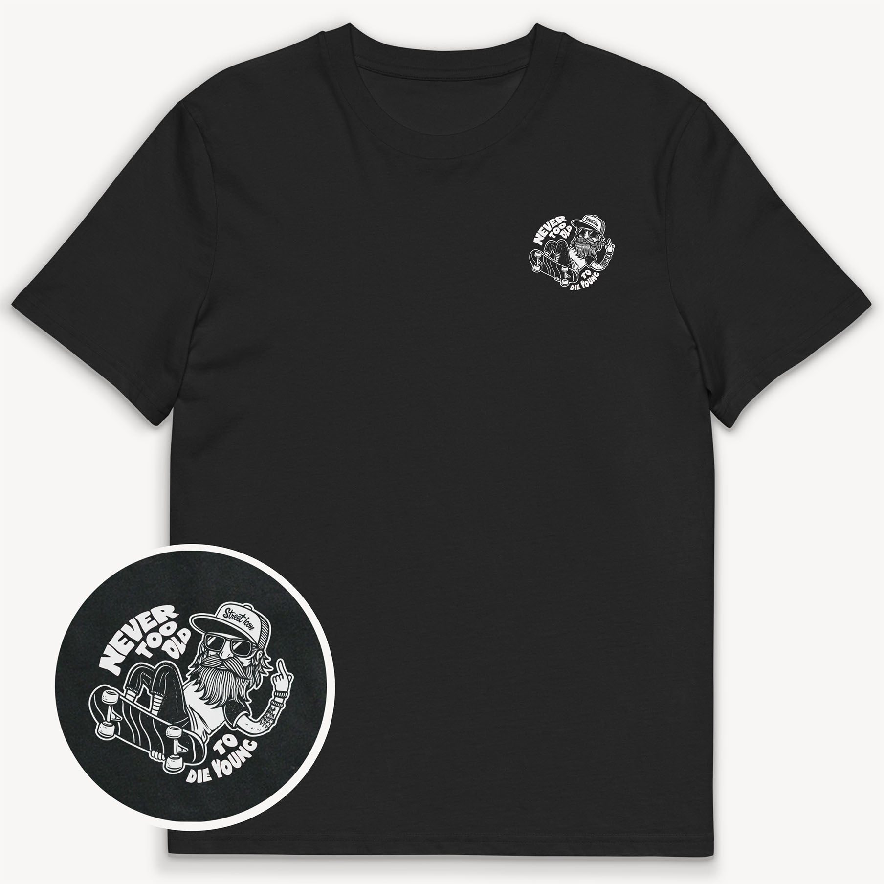 Old Dude Premium T-Shirt mit 2-seitigem Print - Street Icon