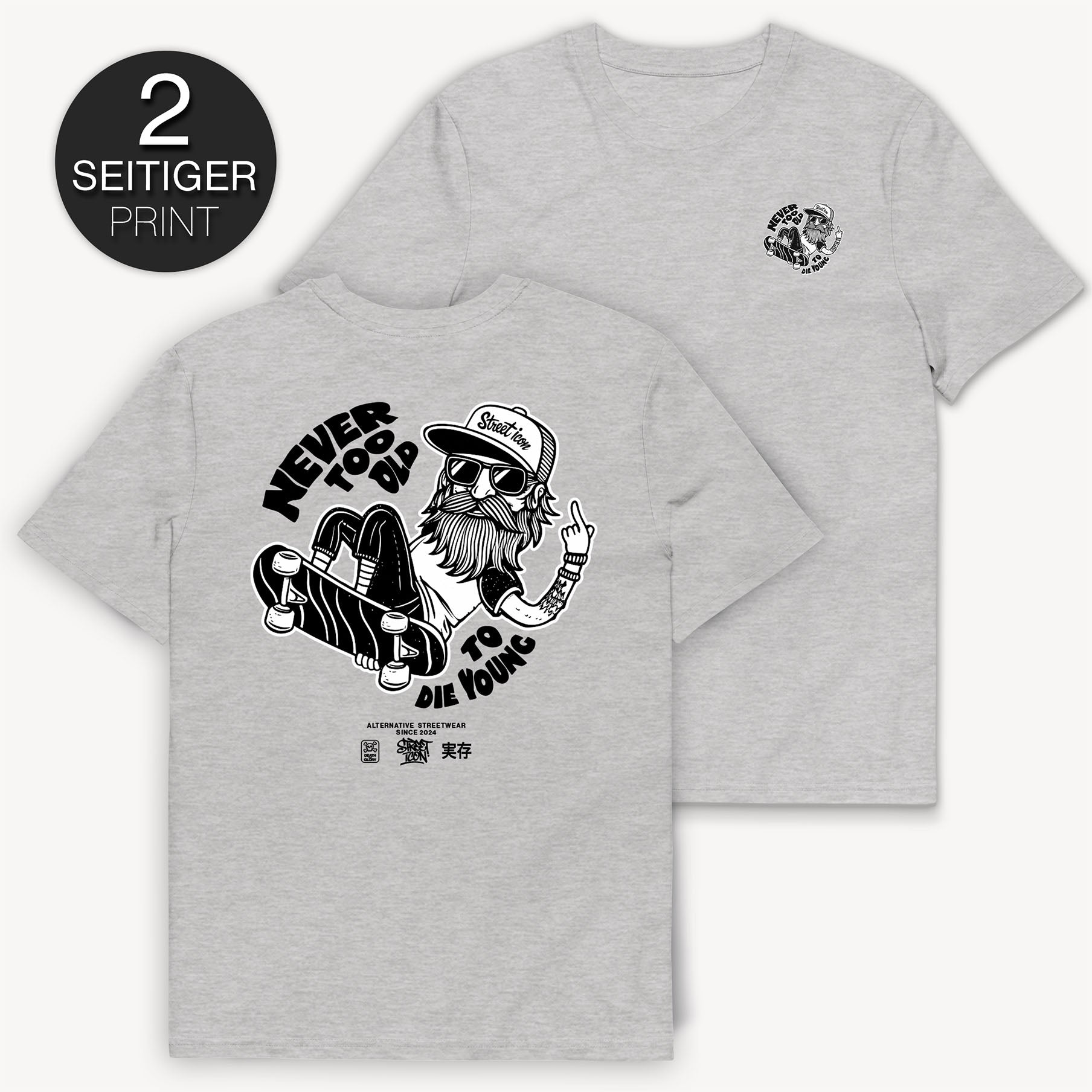 Old Dude Premium T-Shirt mit 2-seitigem Print - Street Icon