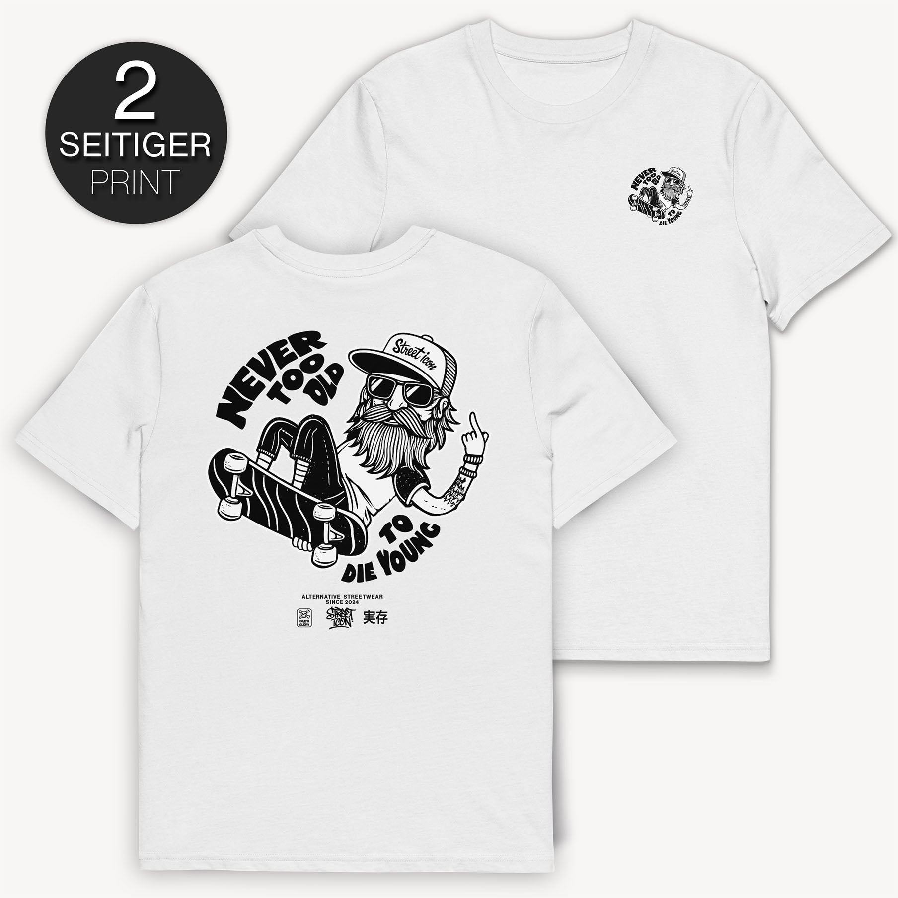 Old Dude Premium T-Shirt mit 2-seitigem Print - Street Icon