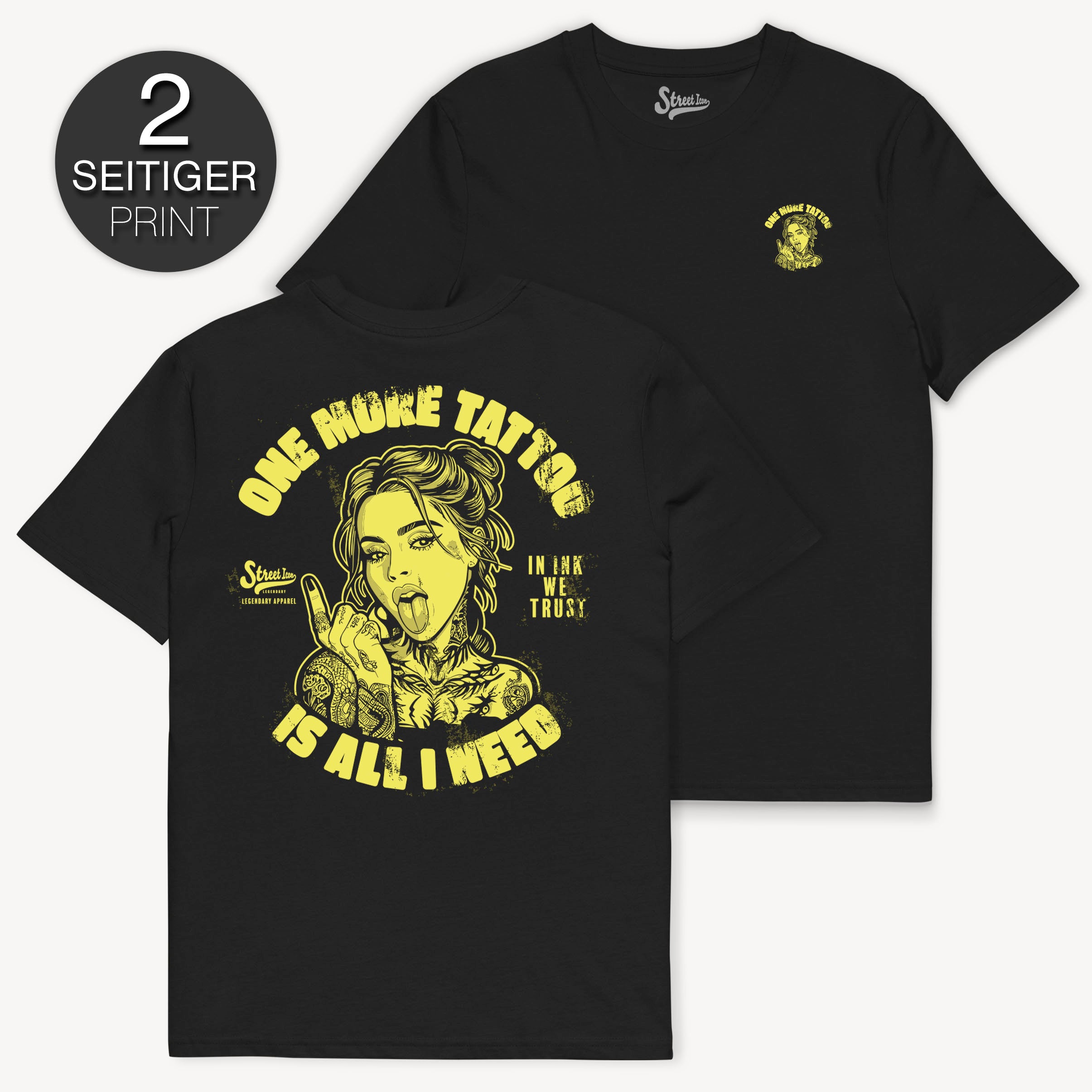 One More Tattoo - Premium T-Shirt mit 2-seitigem Druck - Street Icon