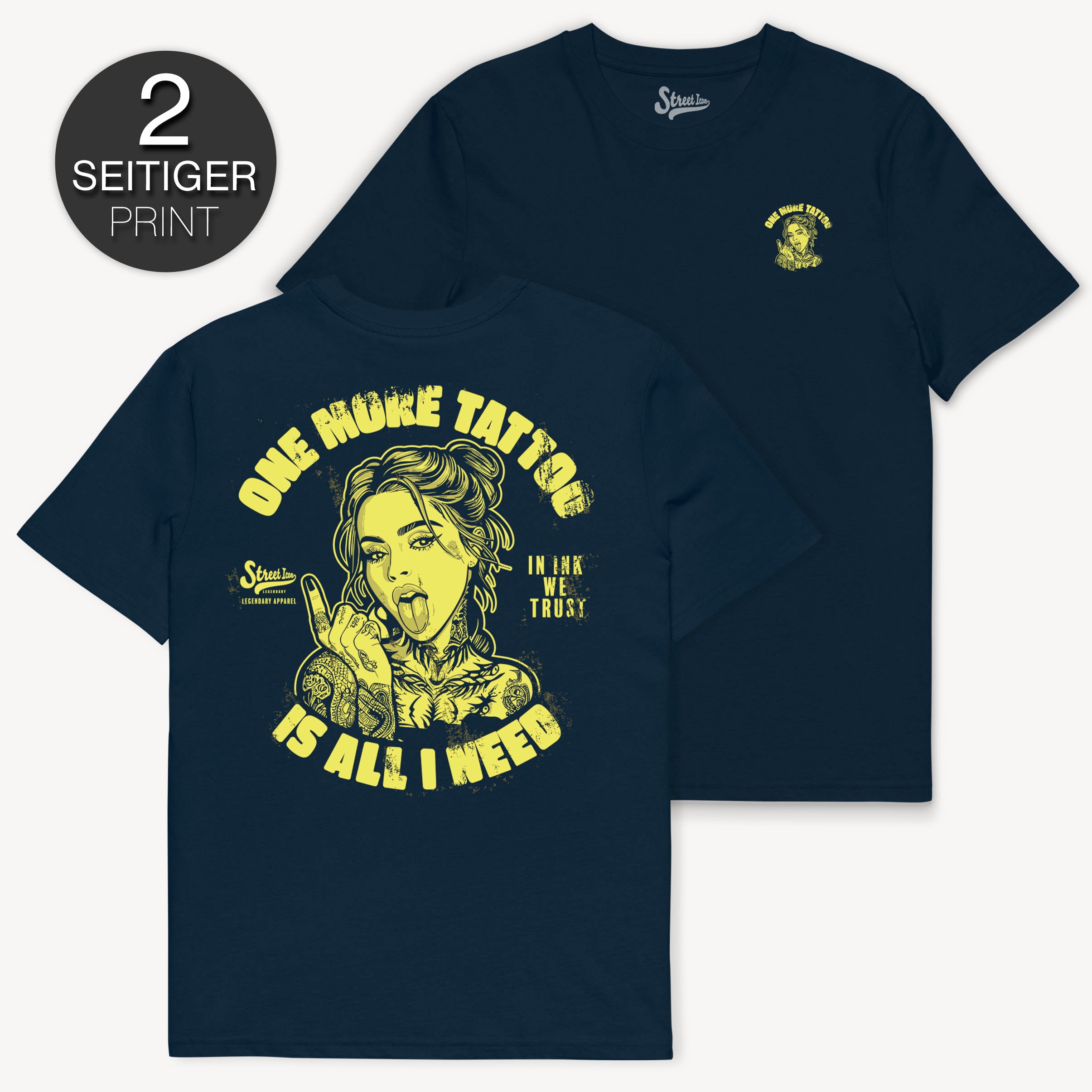 One More Tattoo - Premium T-Shirt mit 2-seitigem Druck - Street Icon