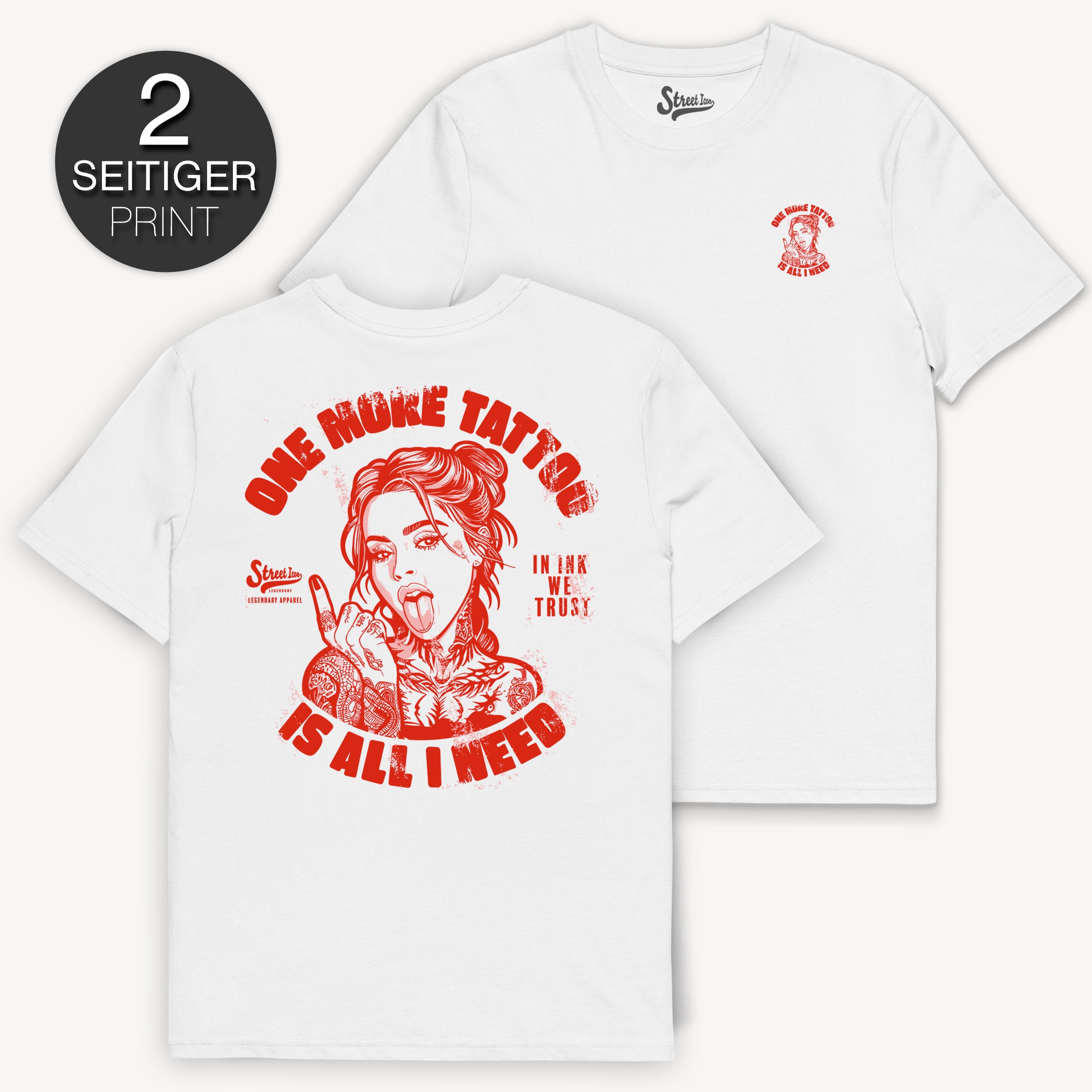 One More Tattoo - Premium T-Shirt mit 2-seitigem Druck - Street Icon