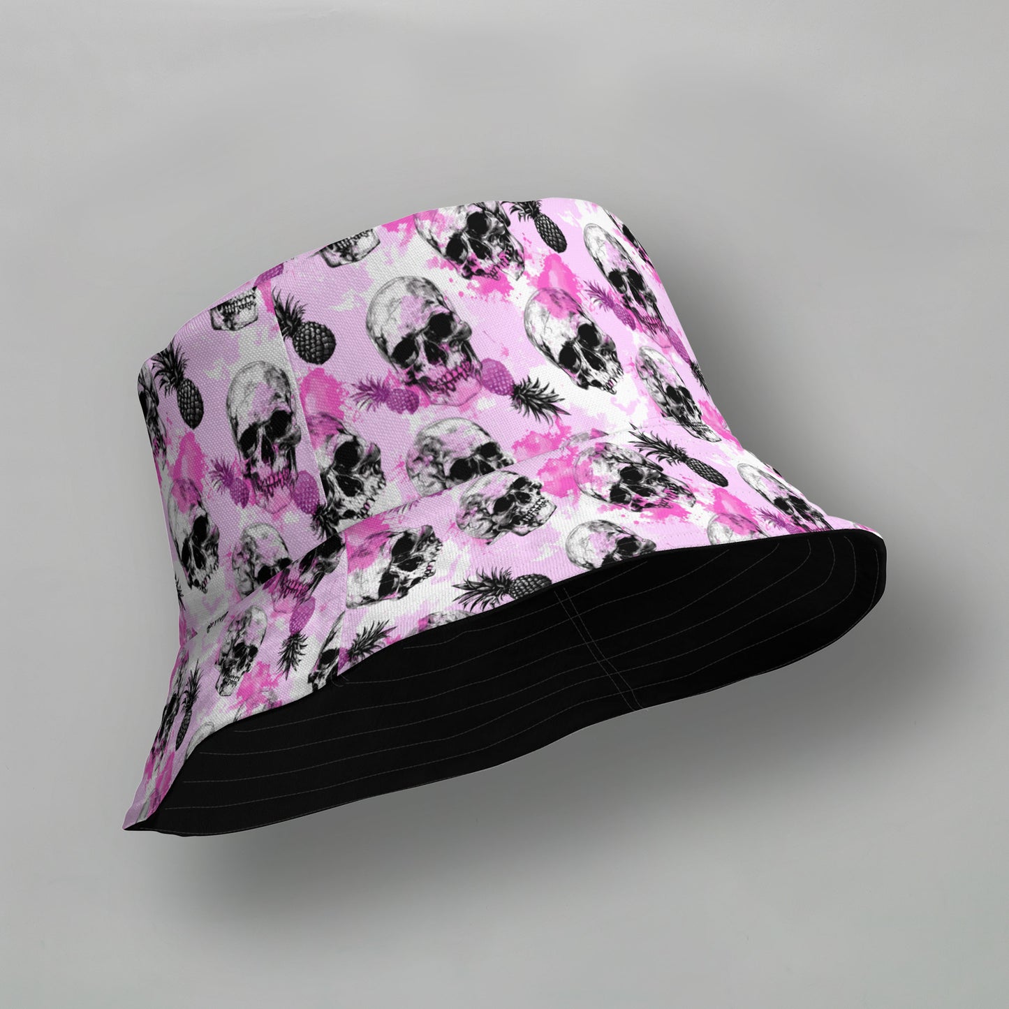 Pink Pineapple Skull - reversible hat