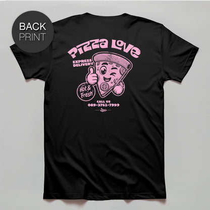 Pizza Love - Premium T-Shirt mit Backprint