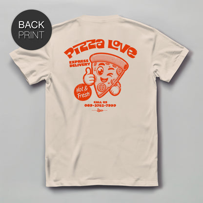 Pizza Love - Premium T-Shirt mit Backprint