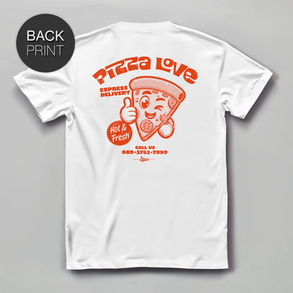 Pizza Love - Premium T-Shirt mit Backprint