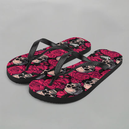 Red Roses&Skulls - Flip-Flops (Unisex)