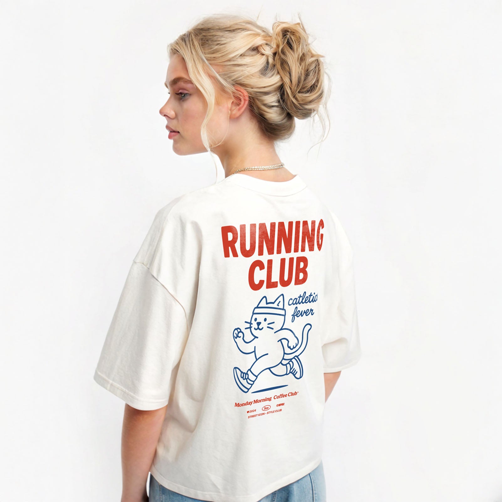 Catletics Running T-Shirt mit 2-seitigem Print