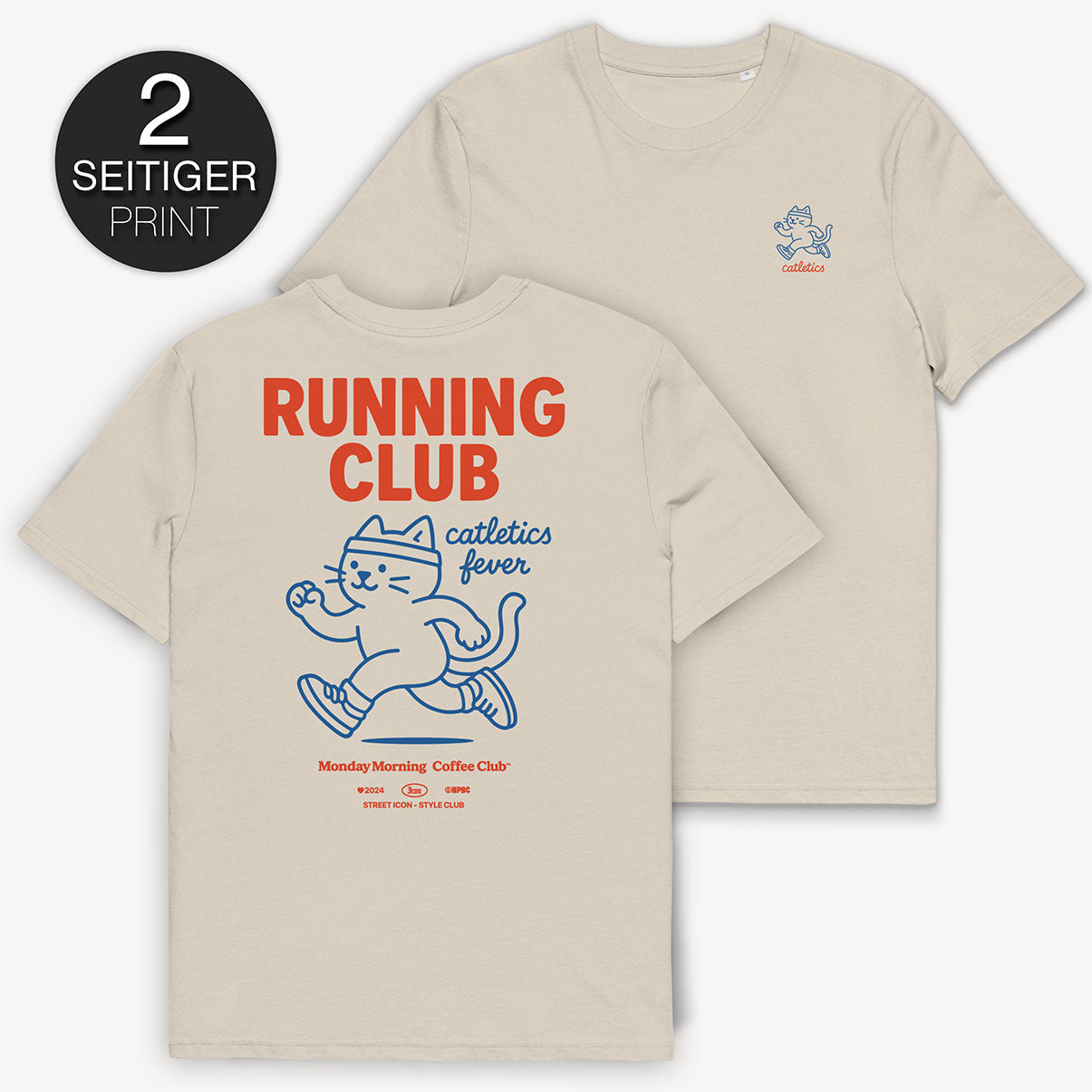 Catletics Running T-Shirt mit 2-seitigem Print