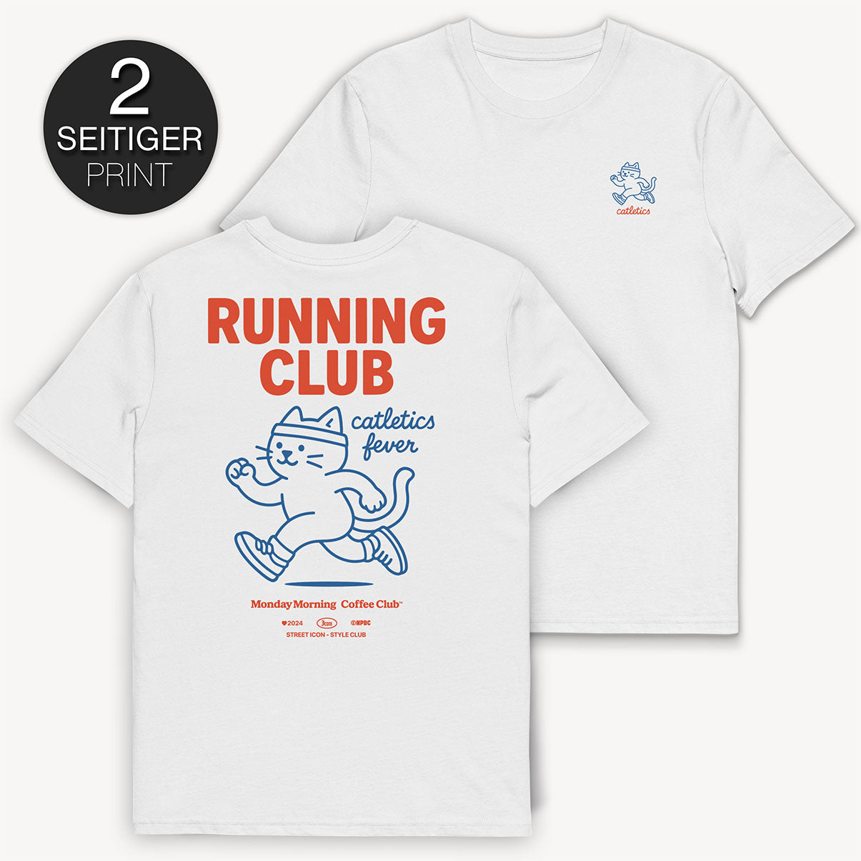 Catletics Running T-Shirt mit 2-seitigem Print