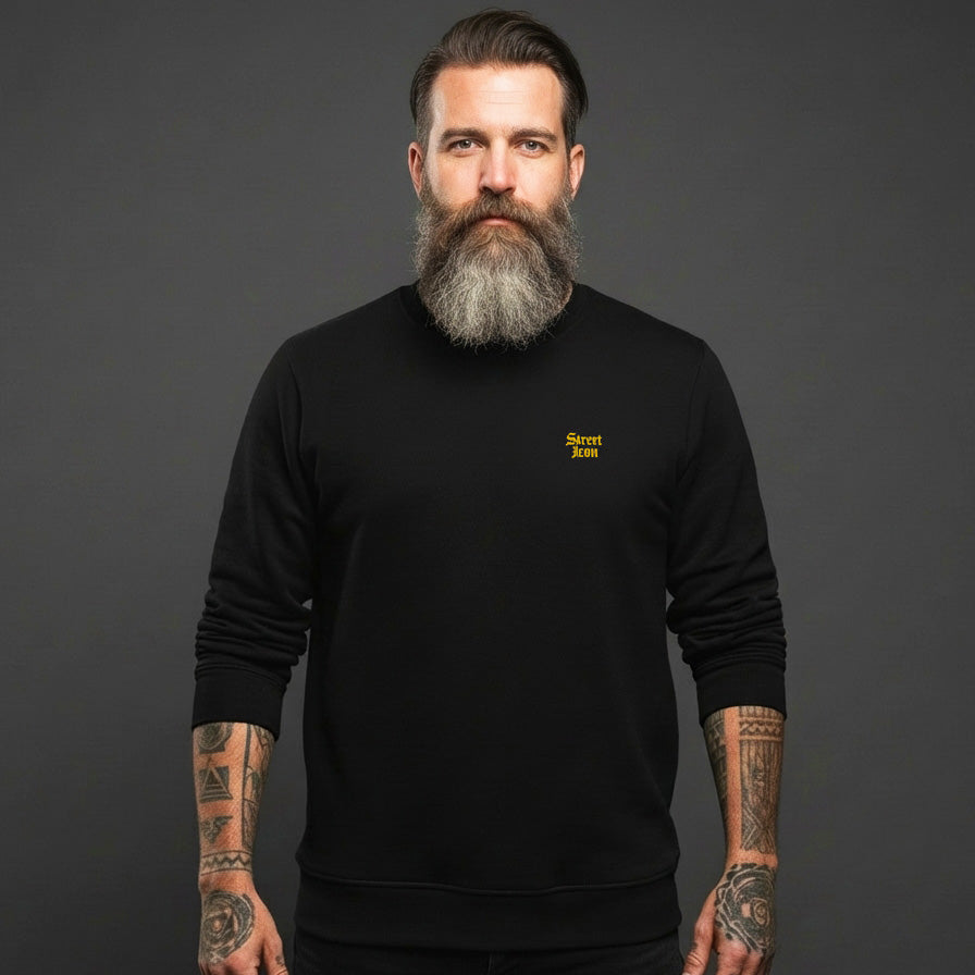 Street Icon Bio-Baumwoll Sweatshirt, mit Bruststick