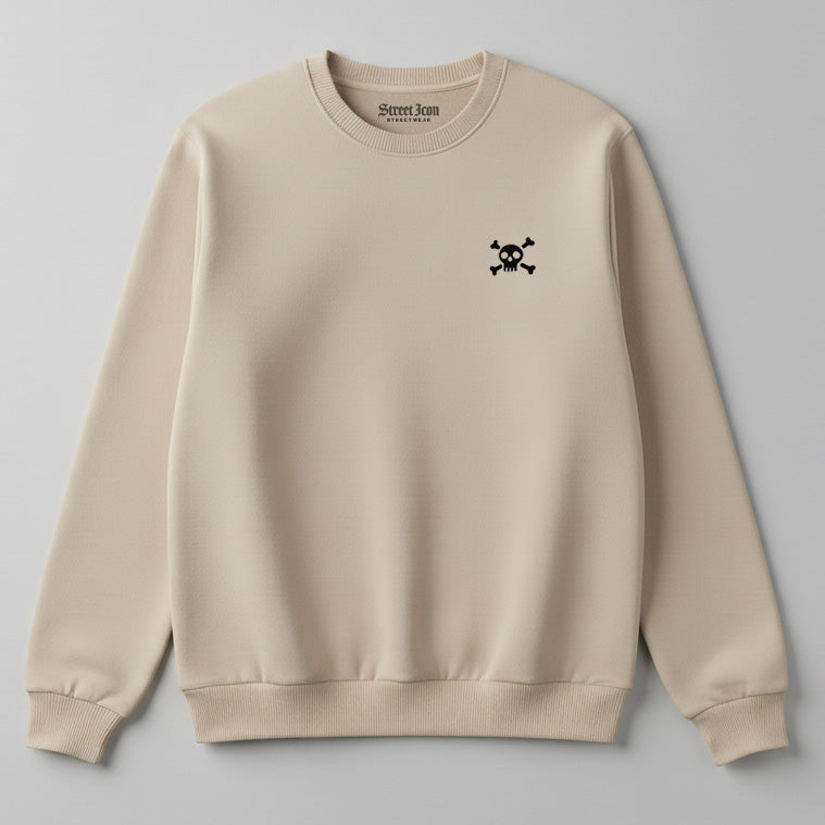 Skull Pullover mit Brustbestickung