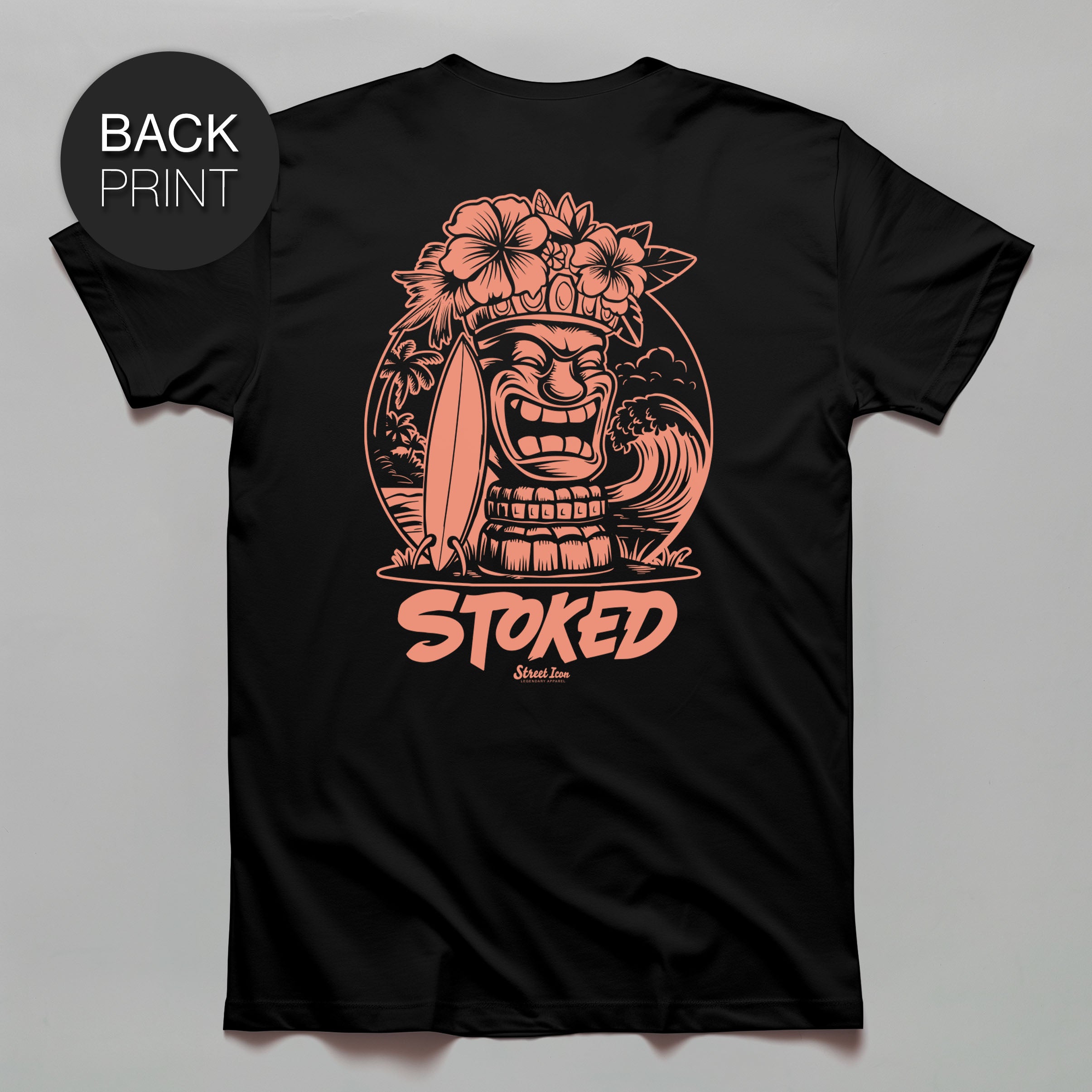 Stoked Totem | Premium T-Shirt mit Back Print - Street Icon