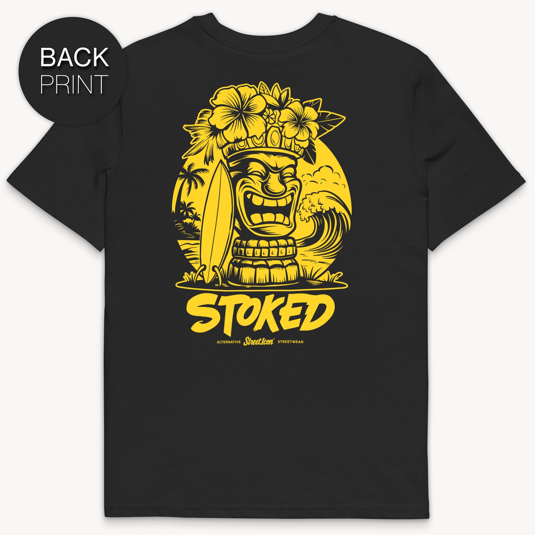 Stoked Tiki Totem T-Shirt mit 2-seitigem Print