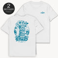 Stoked Tiki Totem T-Shirt mit 2-seitigem Print