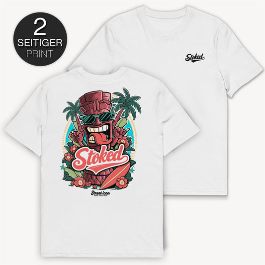 Stoked Tiki T-Shirt mit 2-seitigem Print