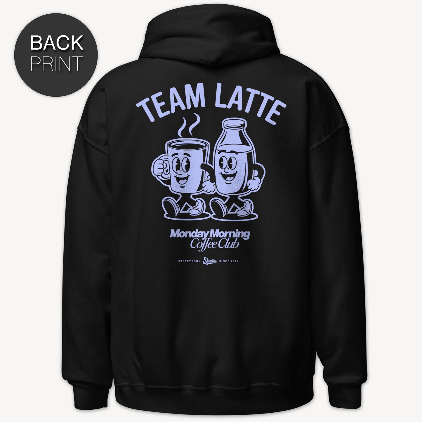 Team Latte - Zip Hoodie mit 2-seitigem Druck