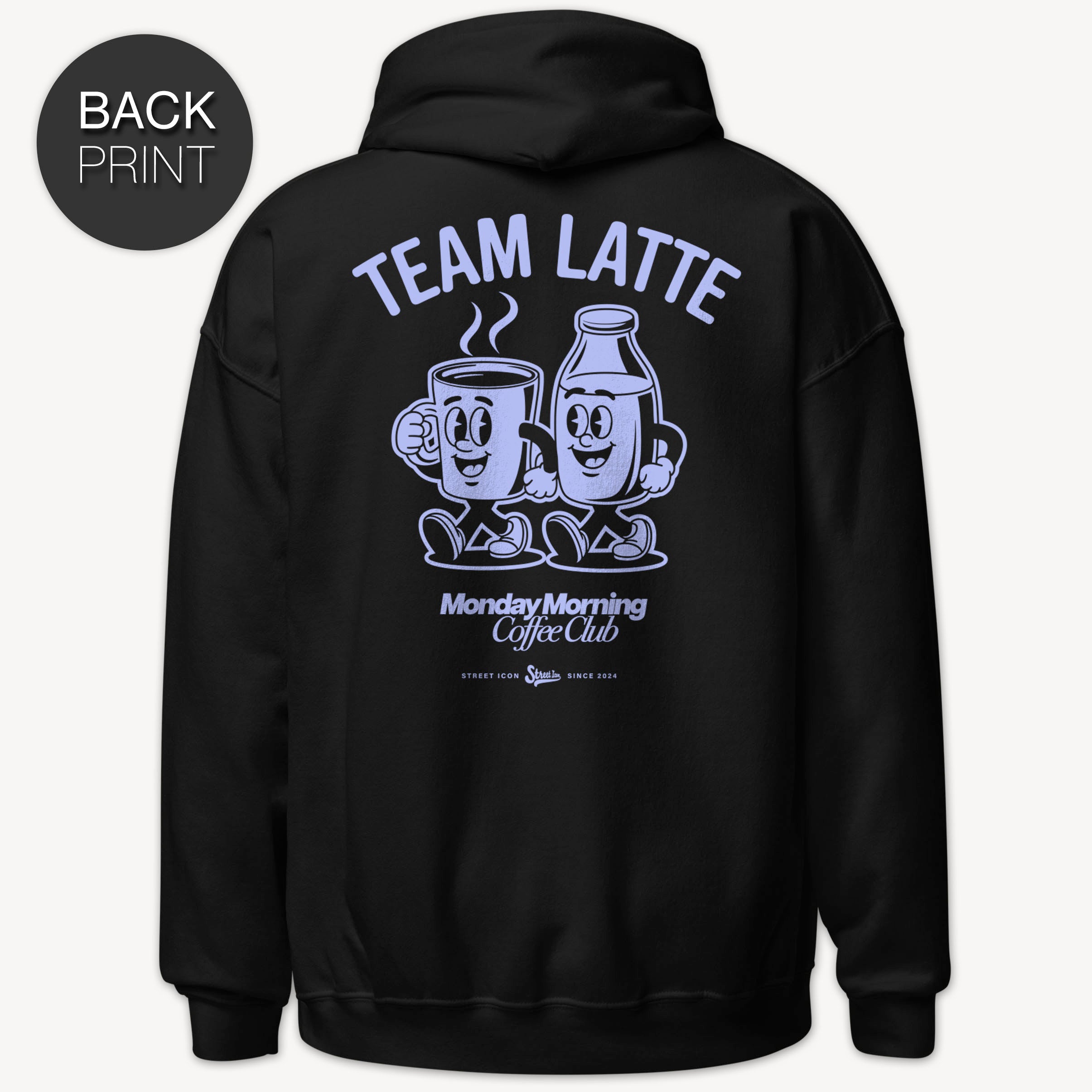 Team Latte - Zip Hoodie mit 2-seitigem Druck - Street Icon