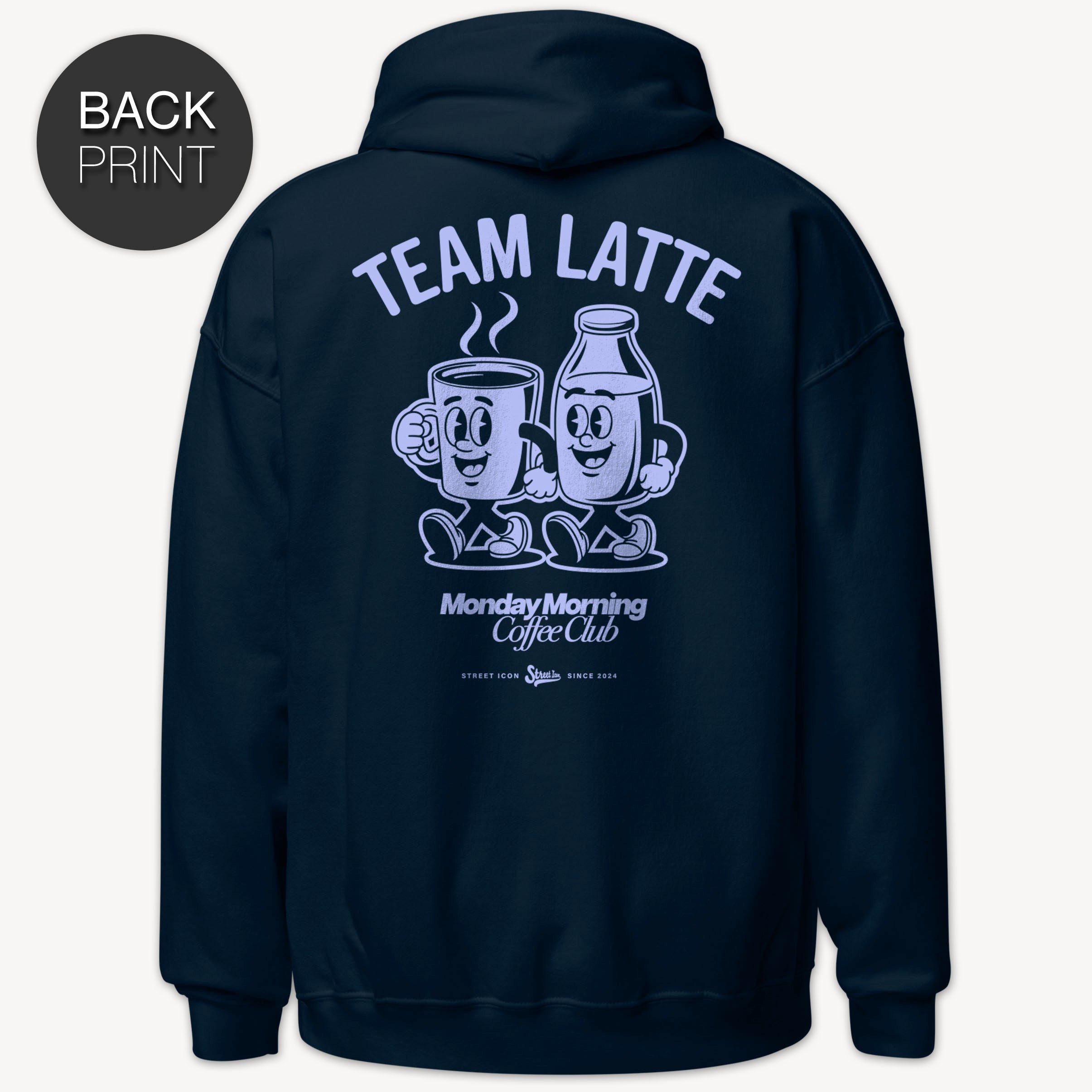 Team Latte - Zip Hoodie mit 2-seitigem Druck - Street Icon