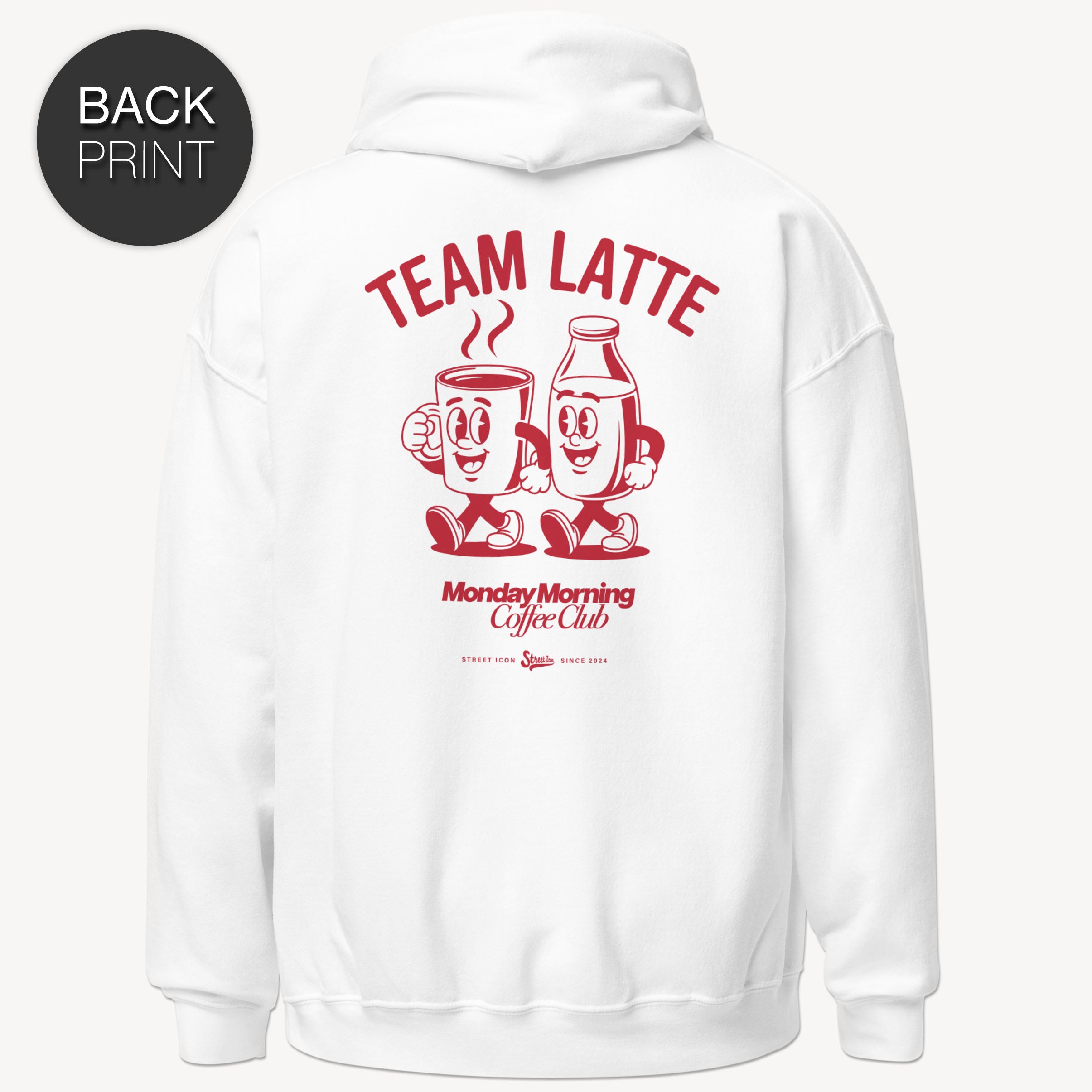 Team Latte - Zip Hoodie mit 2-seitigem Druck - Street Icon