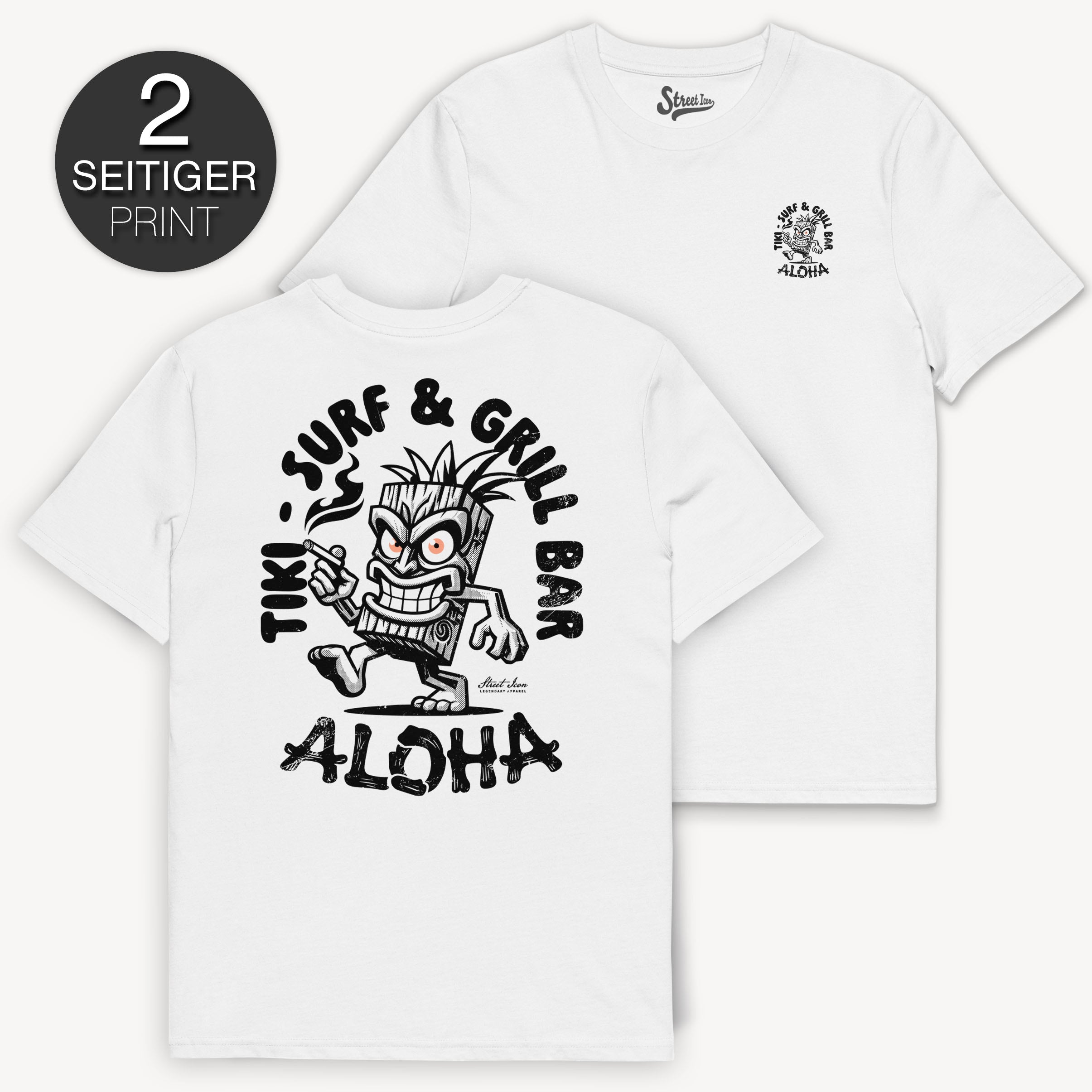 Tiki Surf Bar - T-Shirt mit 2-seitigem Druck - Street Icon