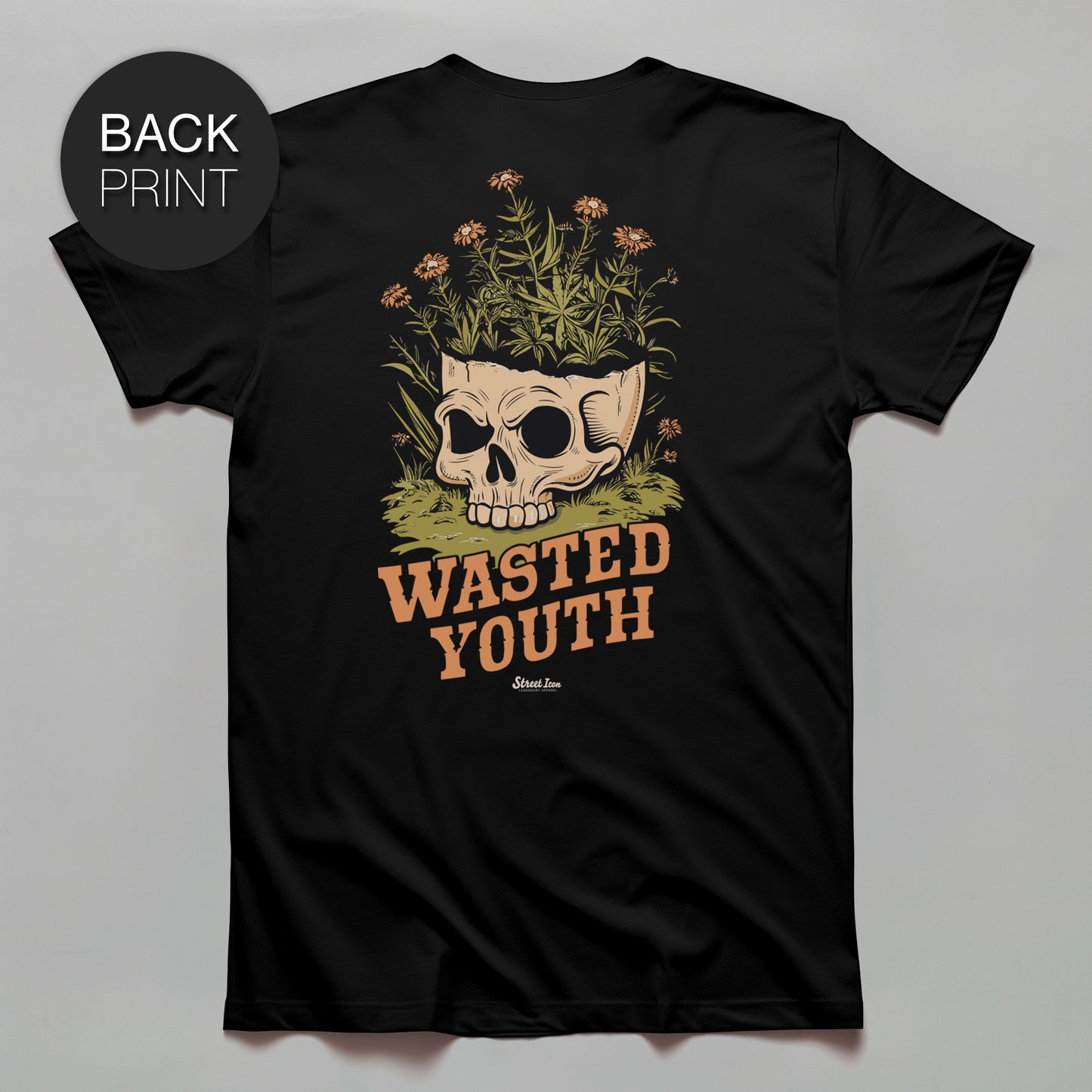 Wasted Youth (Skull) - Premium T-Shirt with 2-sided print