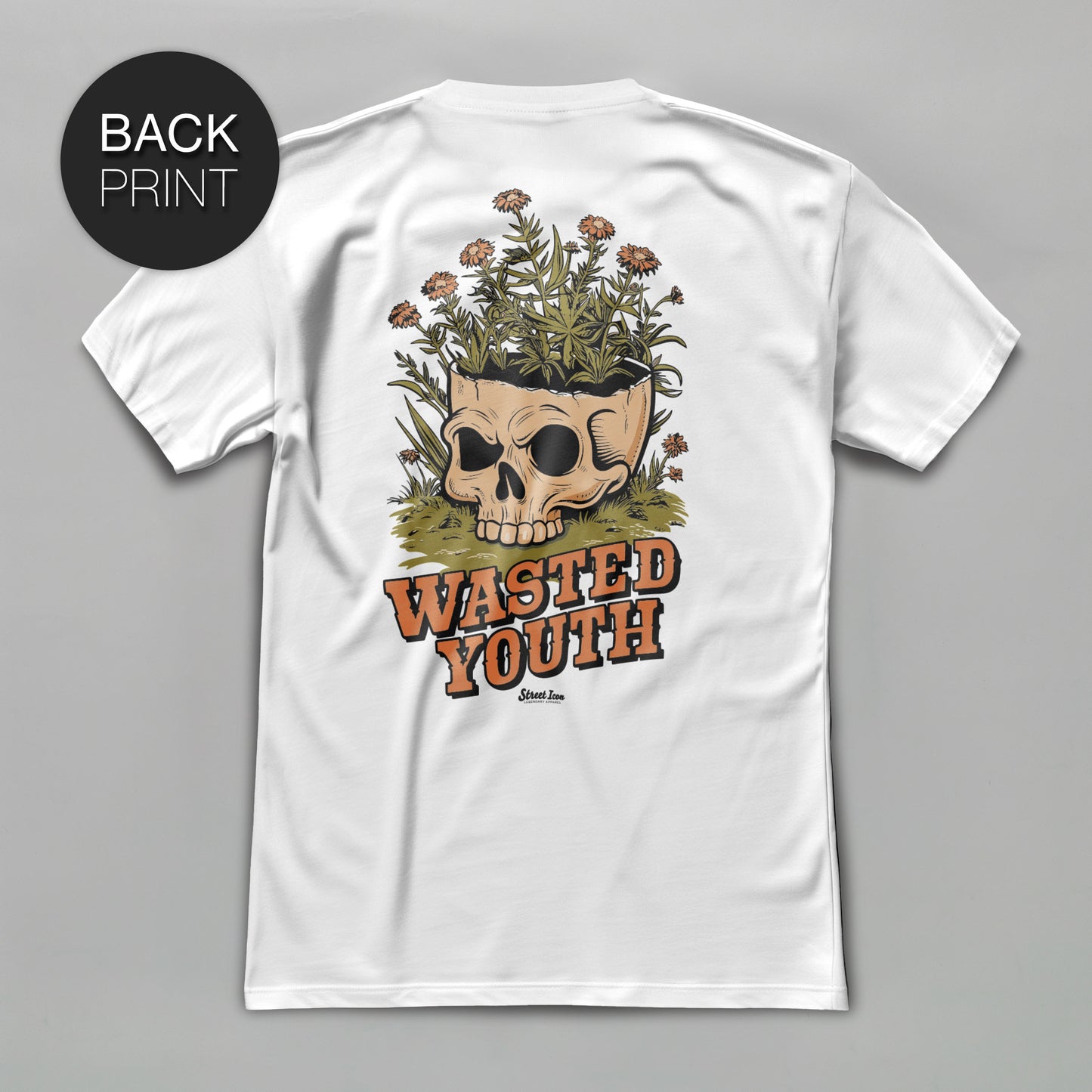 Wasted Youth (Skull) - Premium T-Shirt with 2-sided print