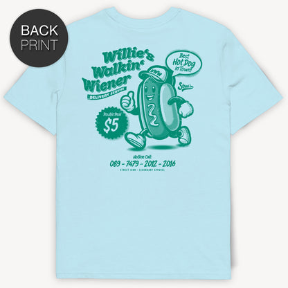 Willie's Walkin' Wiener - Classic T-Shirt mit Backprint