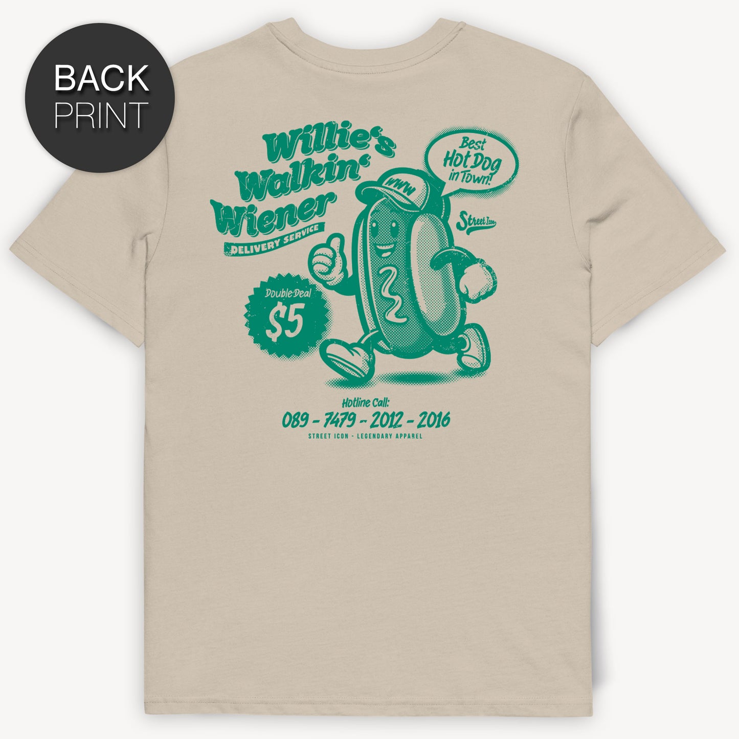 Willie's Walkin' Wiener - Classic T-Shirt mit Backprint