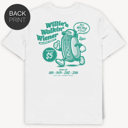 Willie's Walkin' Wiener - Classic T-Shirt mit Backprint