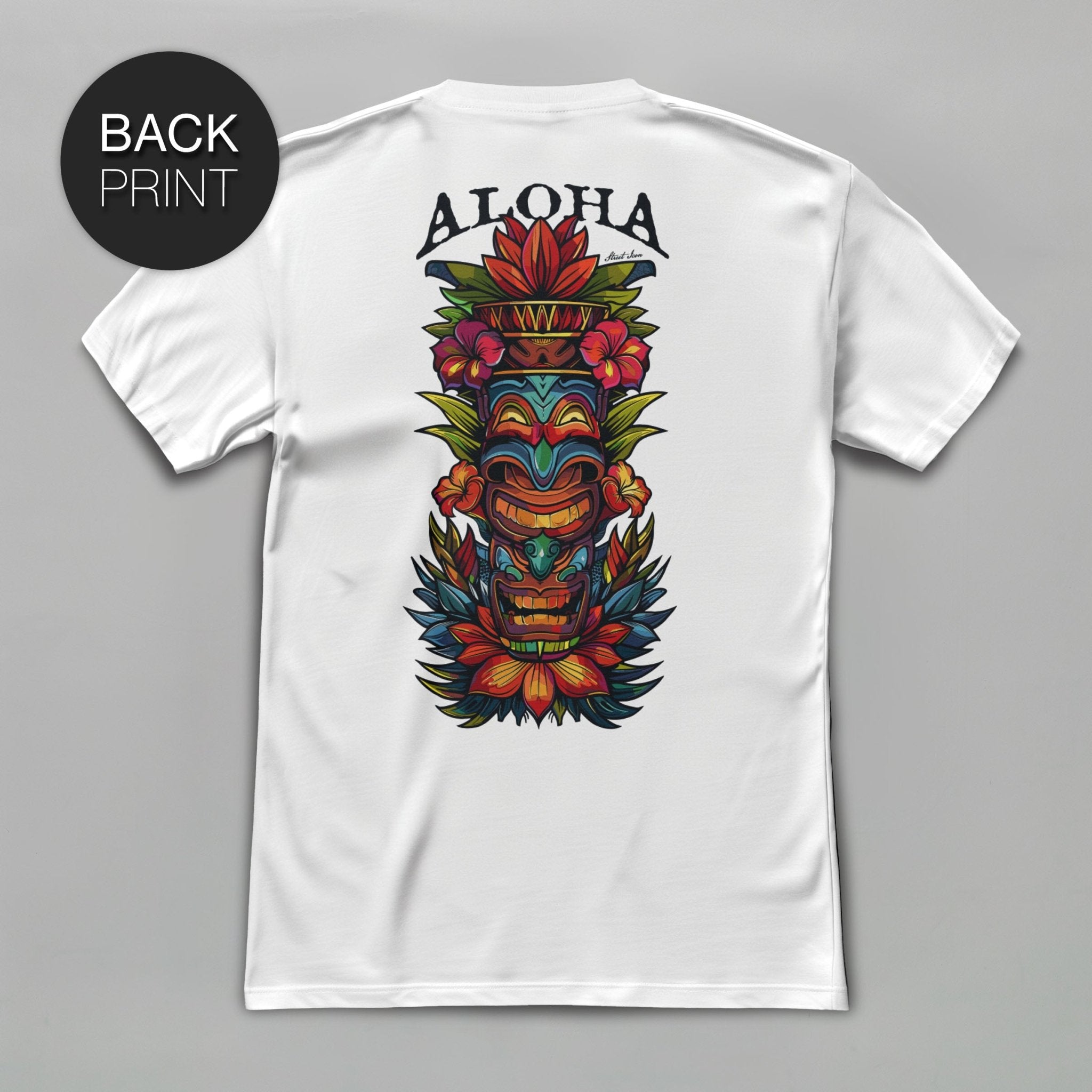 Aloha Flower Totem - Premium T-Shirt mit 2-seitigem Druck - Street Icon