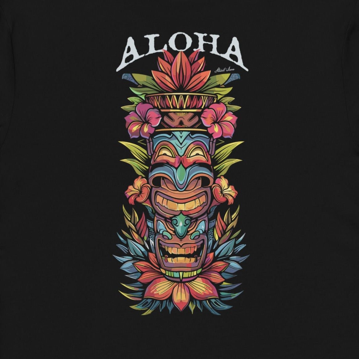 Aloha Flower Totem - Premium T-Shirt mit 2-seitigem Druck - Street Icon