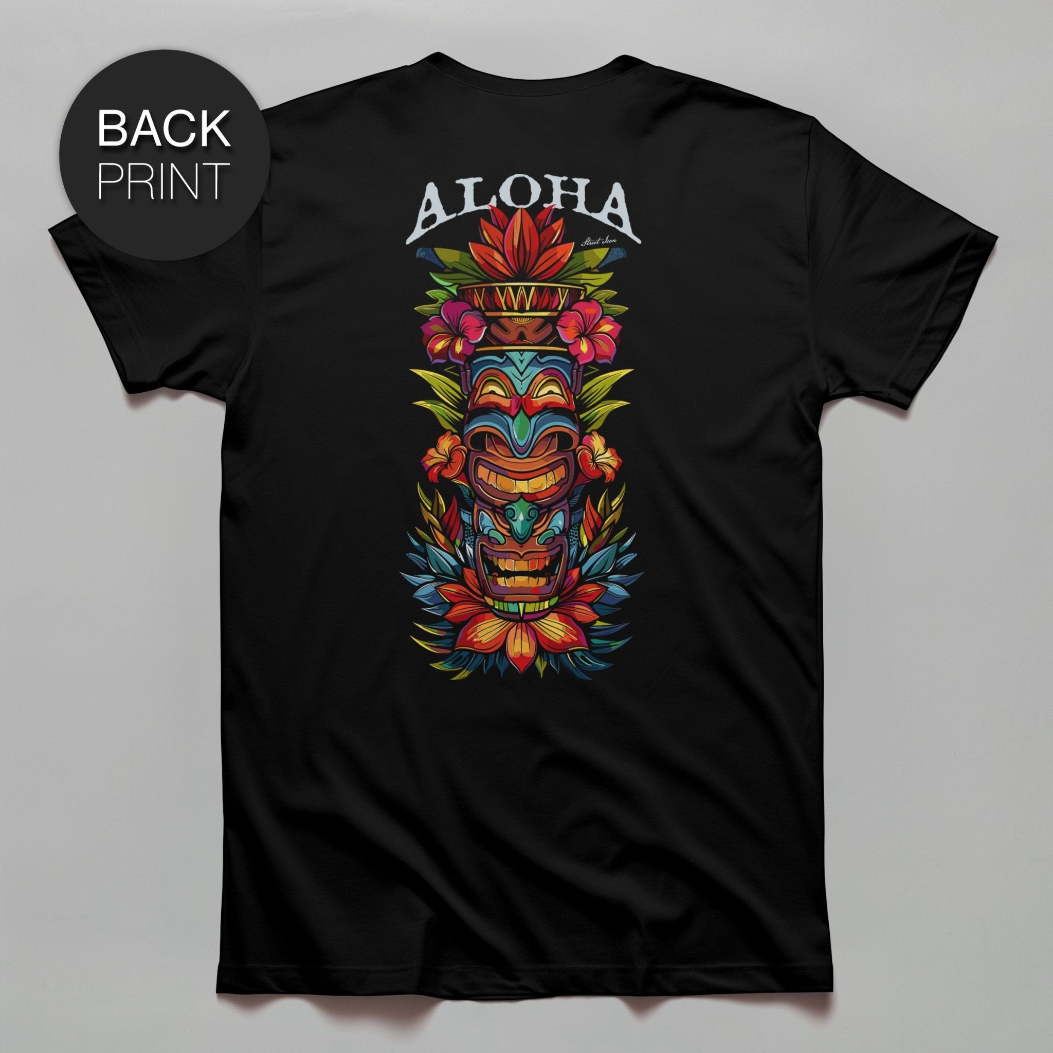 Aloha Flower Totem - Premium T-Shirt mit 2-seitigem Druck - Street Icon