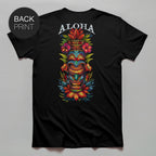 Aloha Flower Totem - Premium T-Shirt mit Back Print - Street Icon