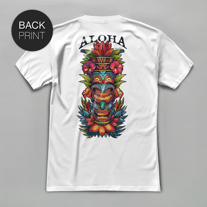 Aloha Flower Totem - Premium T - Shirt mit Back Print - Street Icon