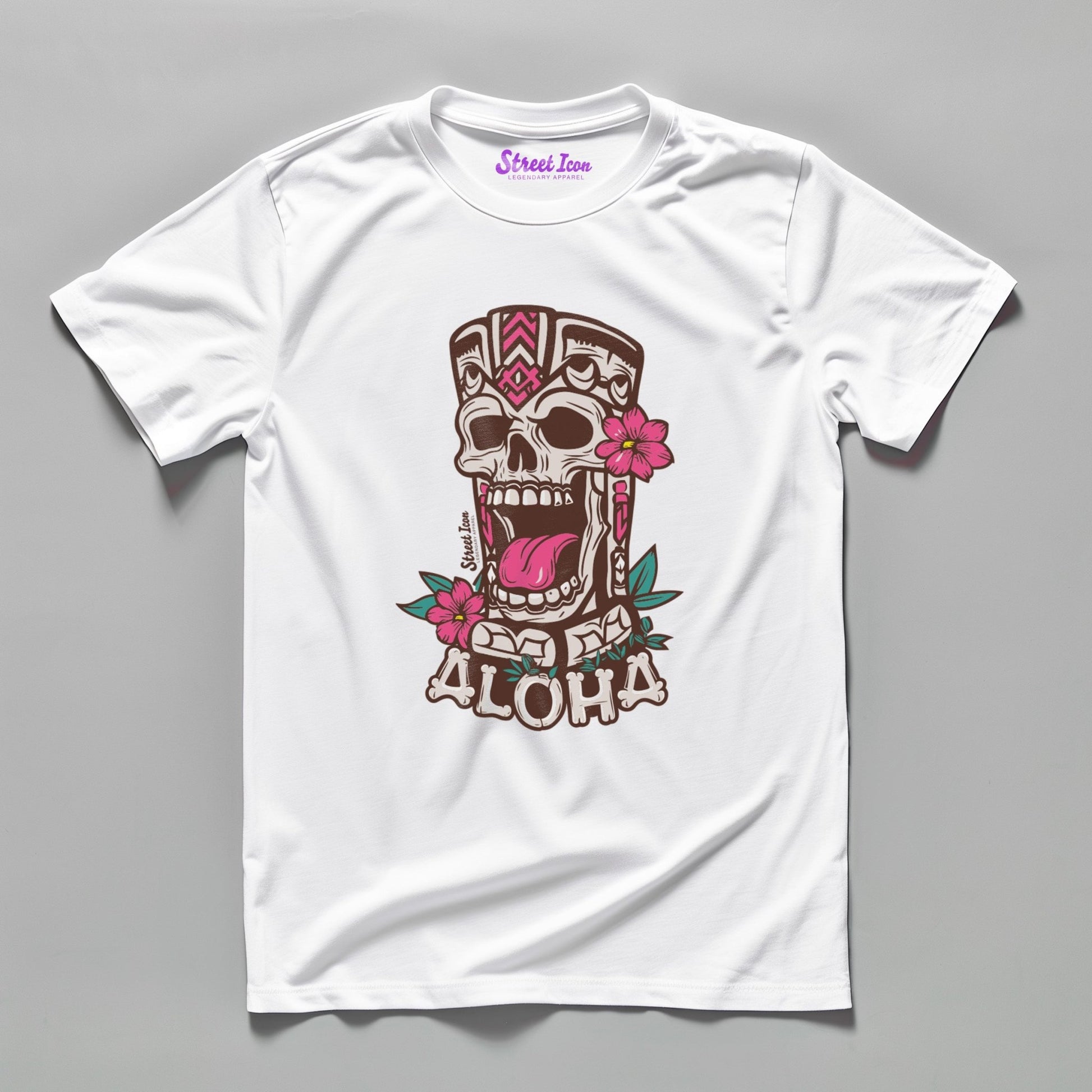 Aloha Tiki Statue - Premium T-Shirt - Street Icon