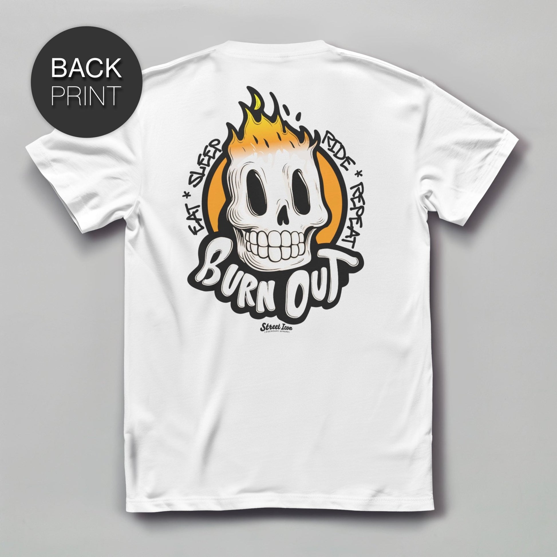 Burn Out - Premium T - Shirt mit 2 - seitigem Druck - Street Icon