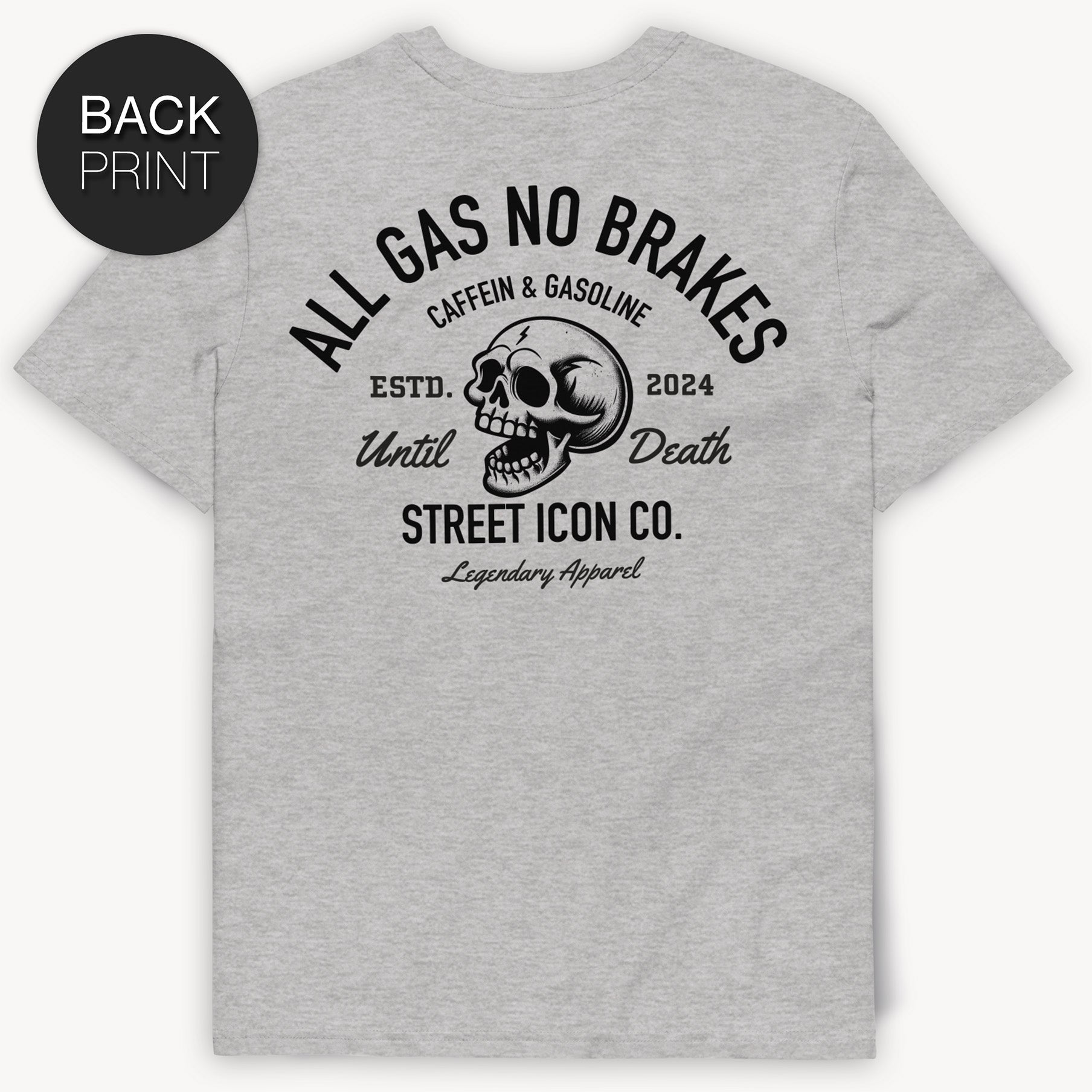 Gasoline Skull T-Shirt, mit Backprint