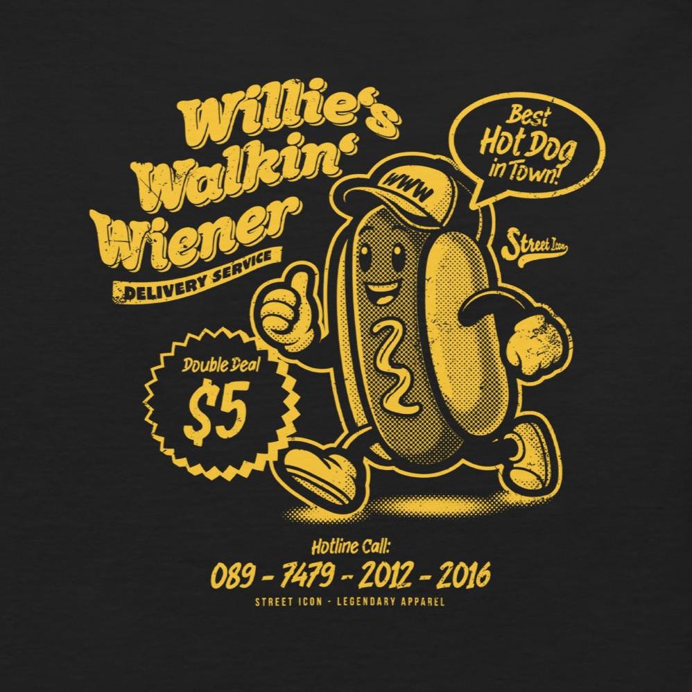 Willie's Walkin' Wiener - Classic T-Shirt mit Backprint