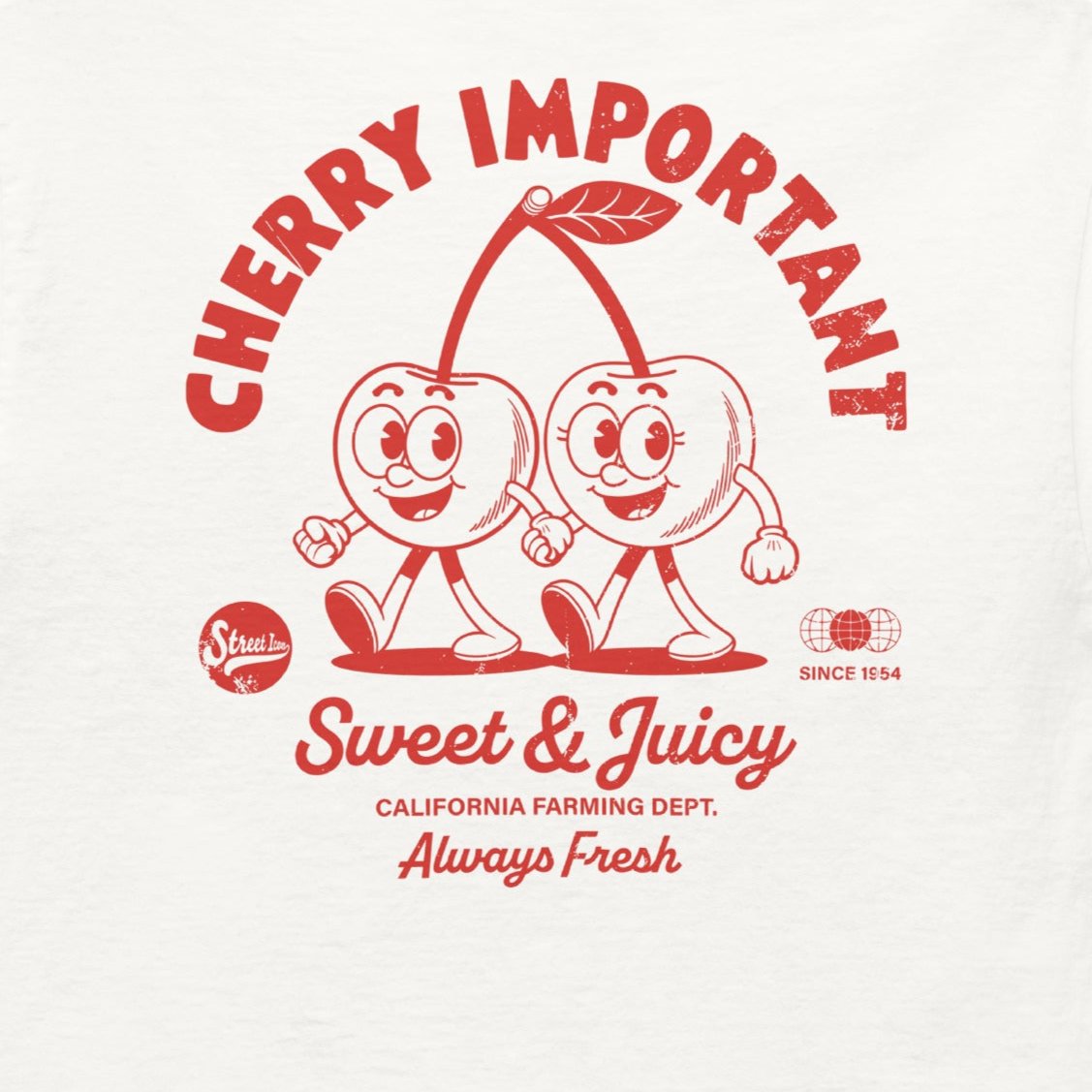 Cherry Important - T-Shirt mit 2-seitigem Druck