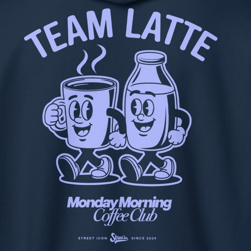 Team Latte - Zip Hoodie mit 2-seitigem Druck - Street Icon