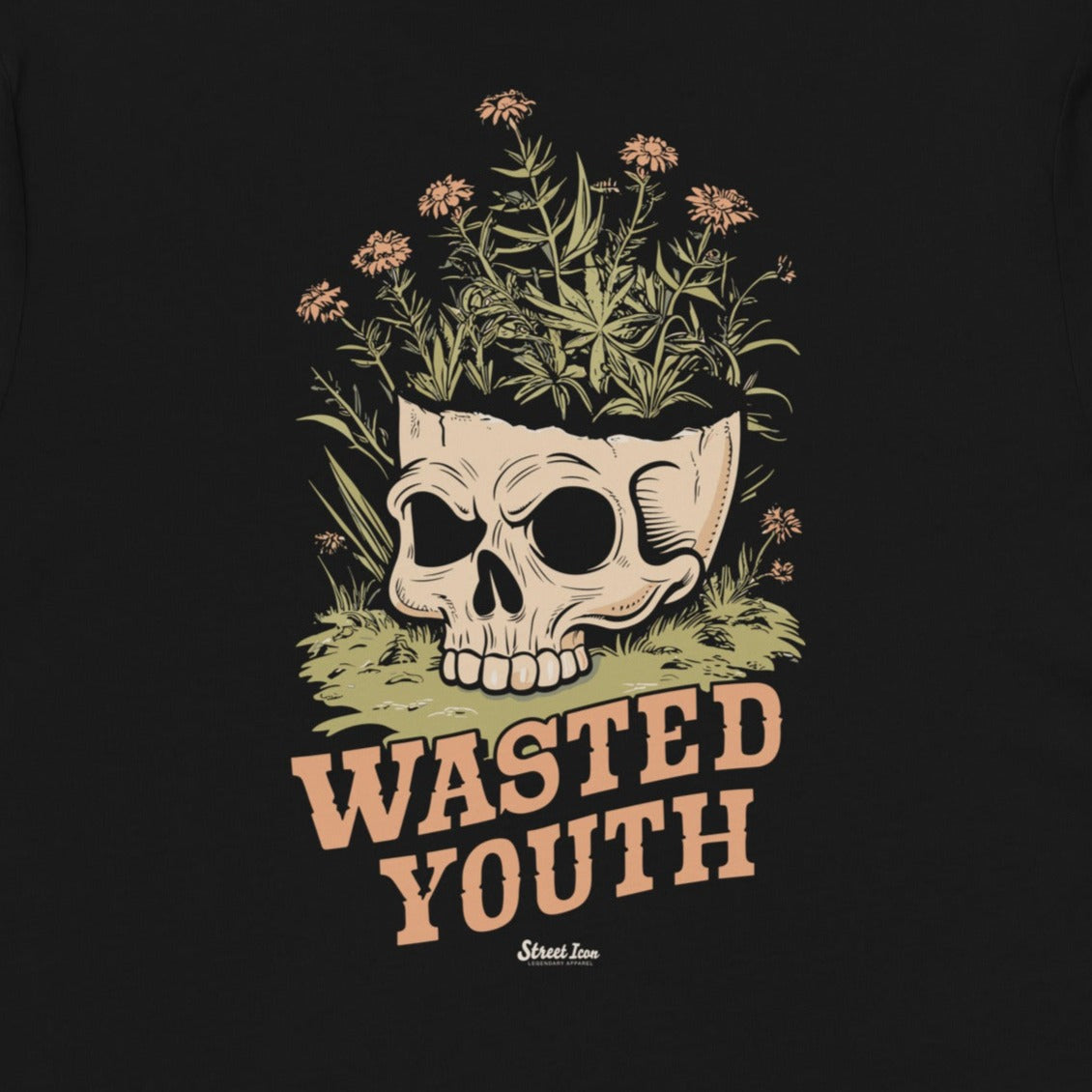 Wasted Youth (Skull) - Premium T-Shirt with 2-sided print