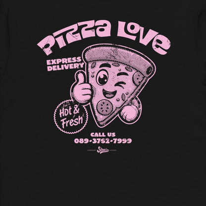 Pizza Love - Premium T-Shirt mit Backprint